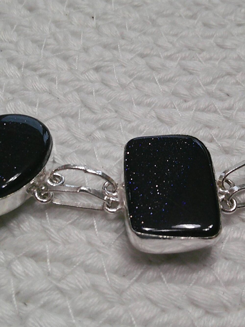 Gorgeous BLUE SUNSTONE Handmade Sterling 925 Bracelet Size 8 1/2" #633E